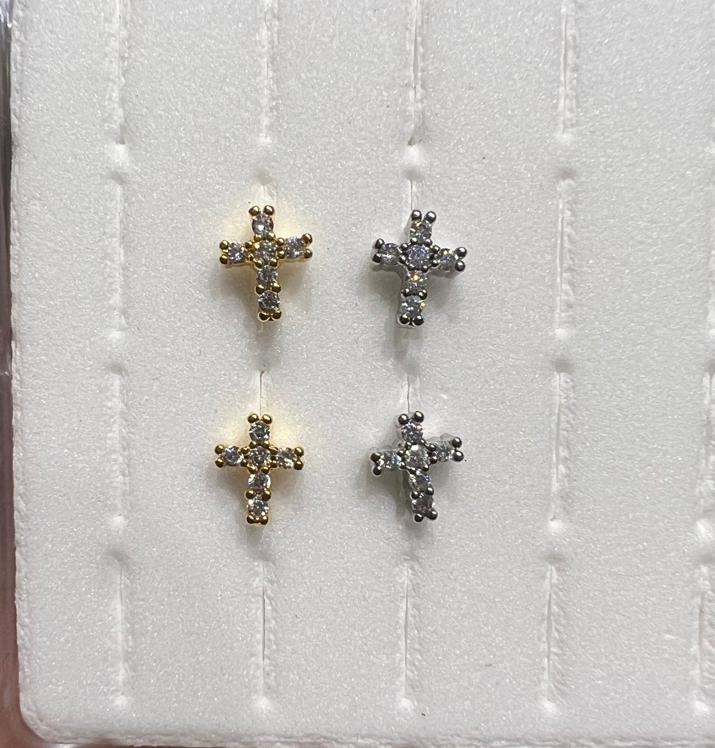 Small Bling Cross L-Bent Surgical Steel 20g