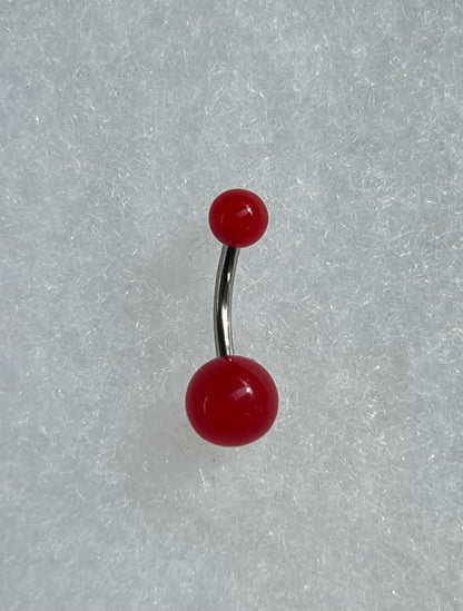 Surgical Steel Belly Ring - Plastic Ball - 14g (1.6mm)