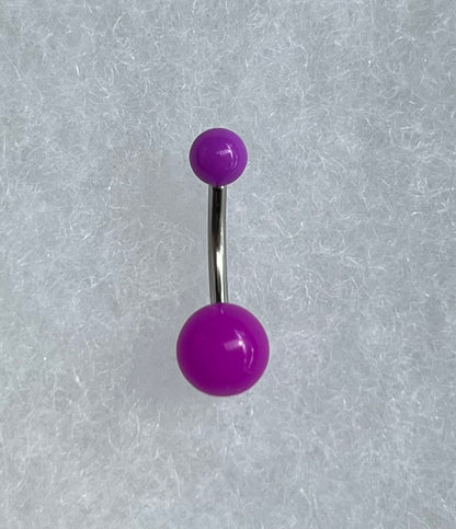 Surgical Steel Belly Ring - Plastic Ball - 14g (1.6mm)