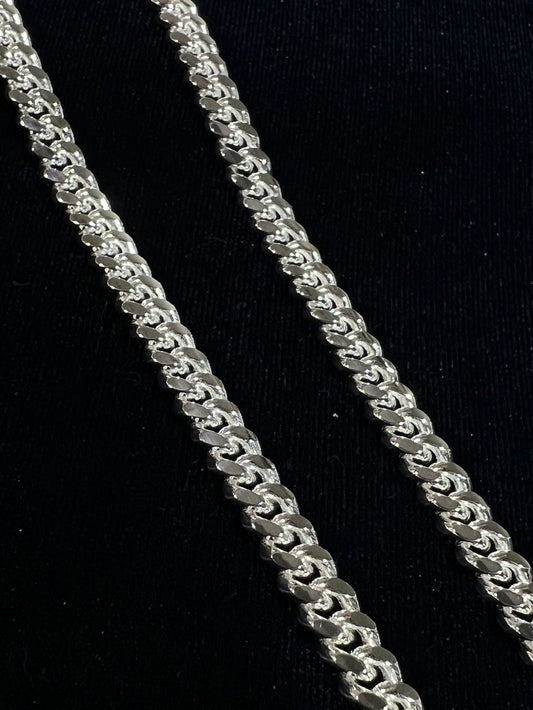 7mm Miami Cuban Link Sterling Silver Chain