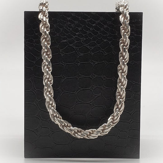 925 Italian Sterling Silver 7mm Rope Chain 22-30" Inch