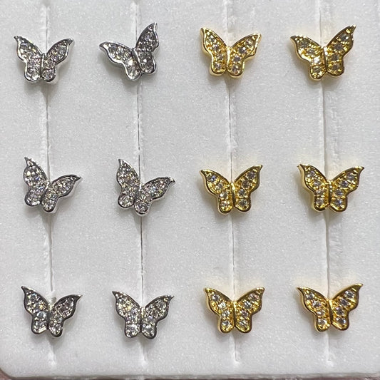 Bling Butterfly L-Bent Nose Ring 20g