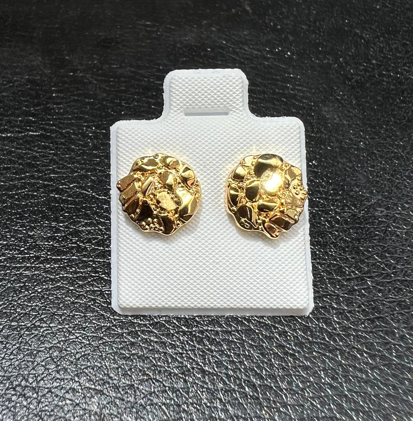 Circle Nugget Earrings Gold Plated