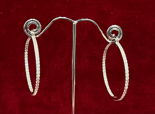 34mm Inside Out Cz Hoops