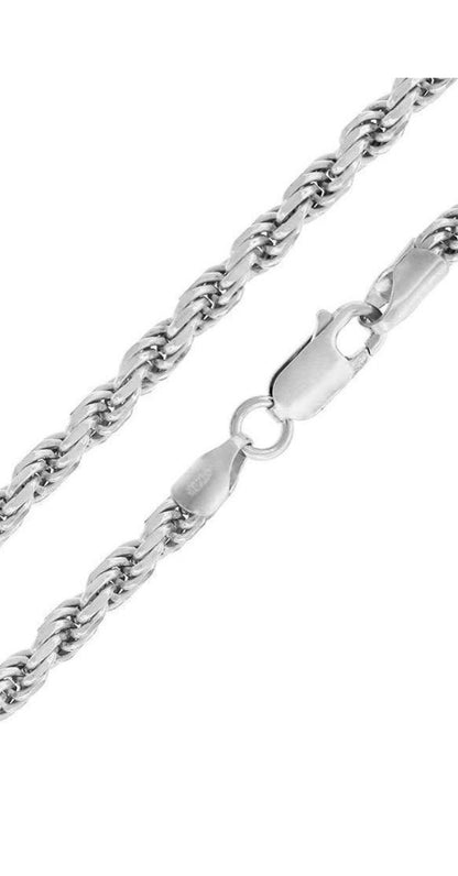 STERLING SILVER BUNDLE: 12.8mm 24” Miami Cuban, 24” 7mm DC Rope