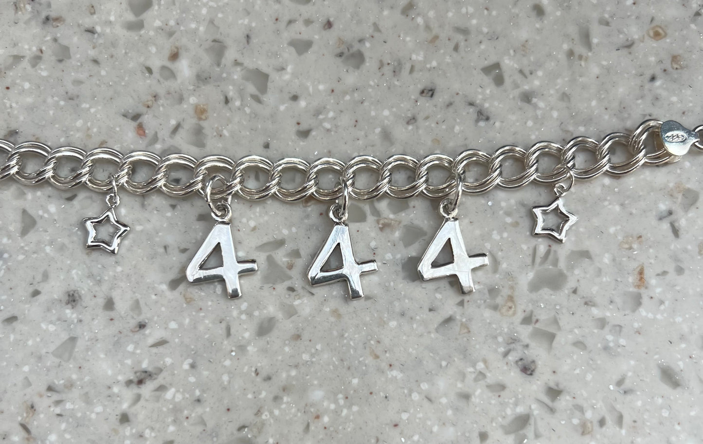 444 Angel Number Charm Bracelet 7”