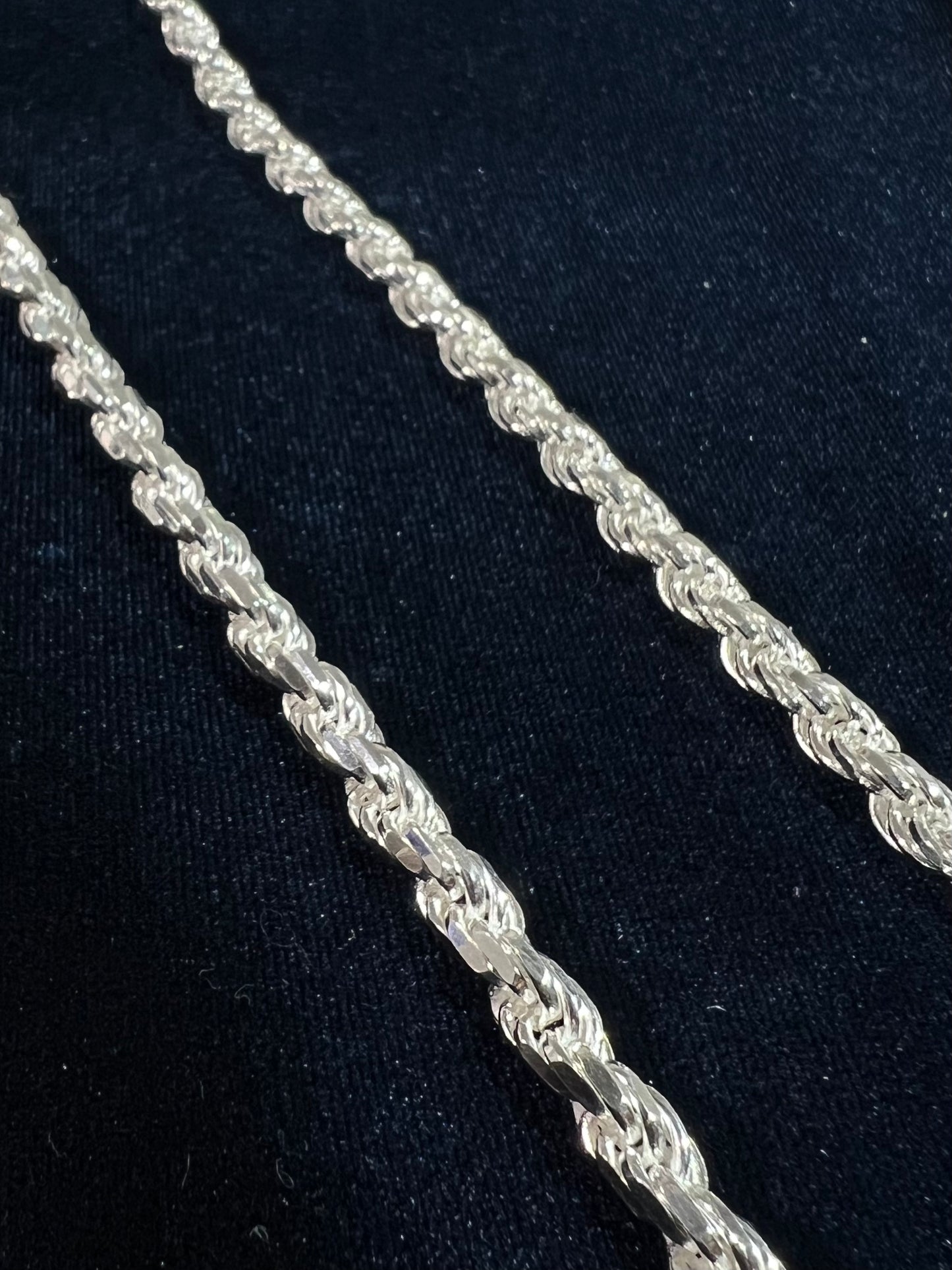 24” 5mm Diamond Cut Rope Chain