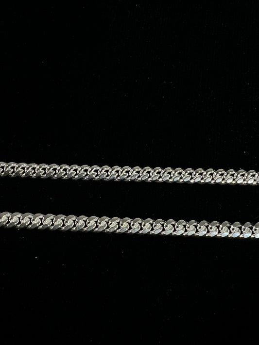 4mm Miami Cuban Link Sterling Silver Chain