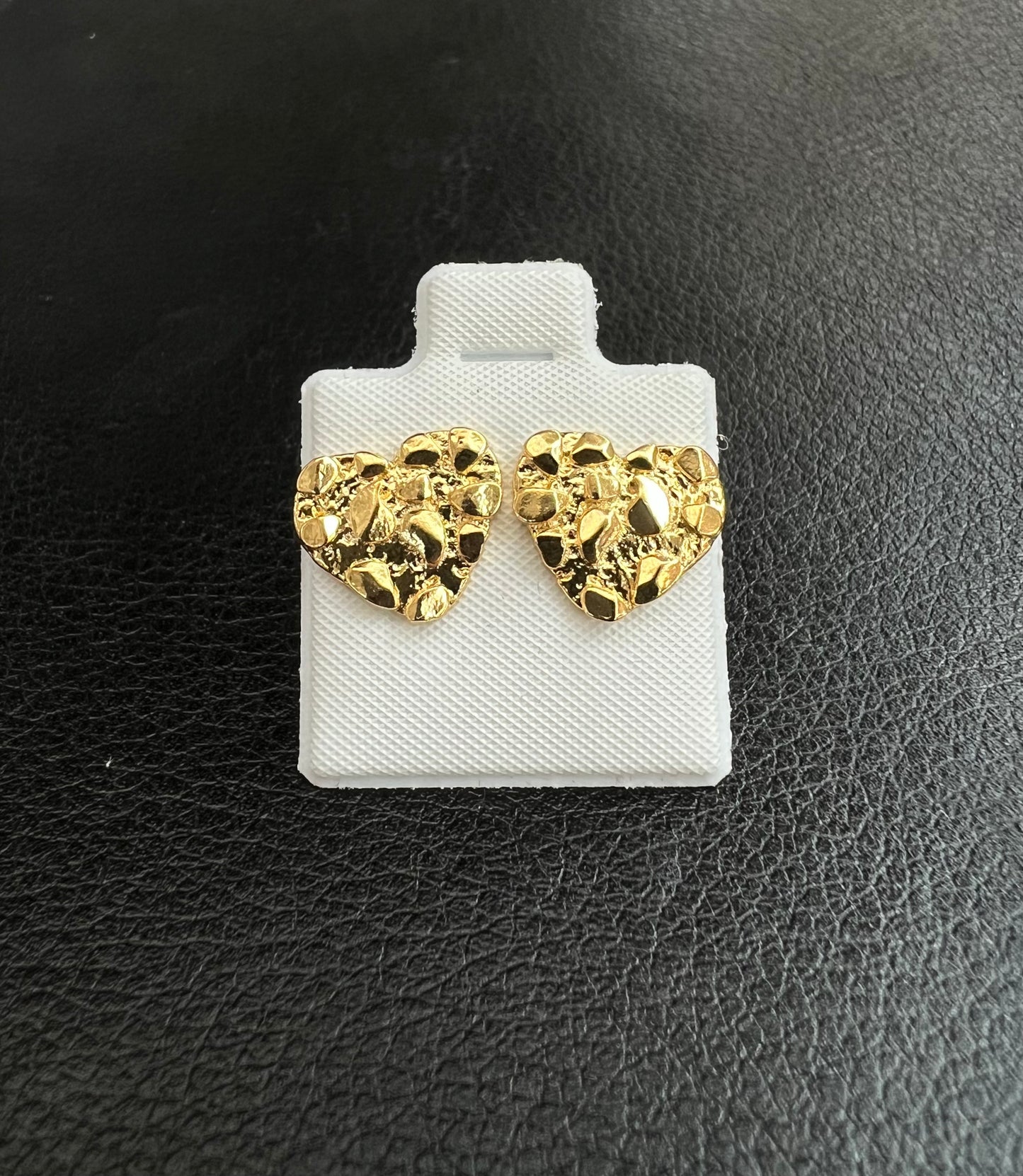 Heart Nugget Earrings Gold Plated