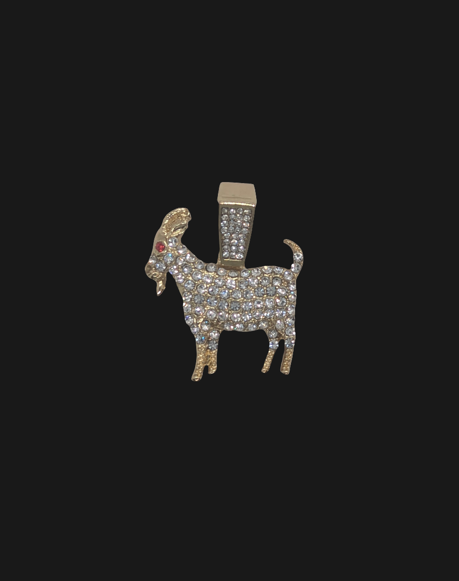 GOAT Blinged Out Gold Plated Pendant