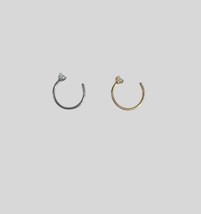 Single Stone Nose Hoop