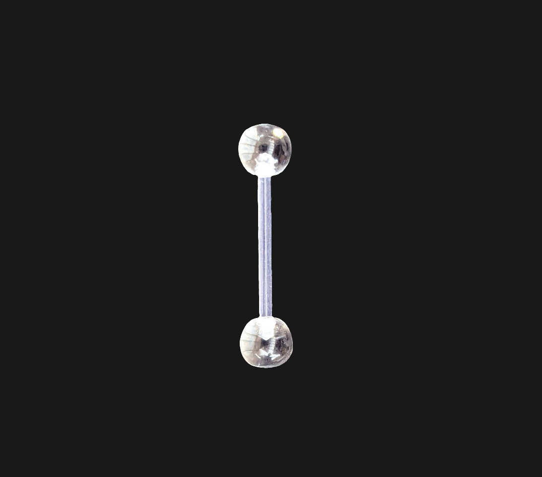 Plastic Ball 14g Plastic Bar Tongue Ring