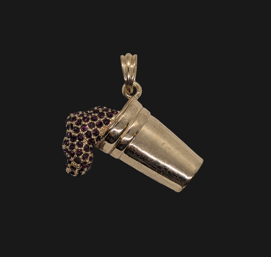 Double Cup Purple Drank Gold Plated Pendant