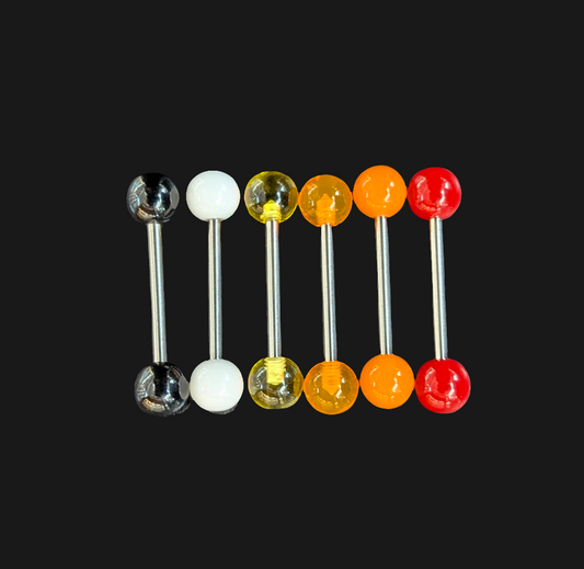 Plastic Ball 14g Surgical Steel Tongue Ring