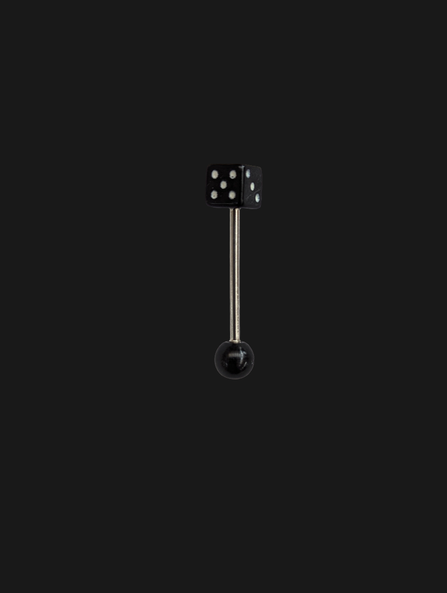 Dice 14g Tongue Ring