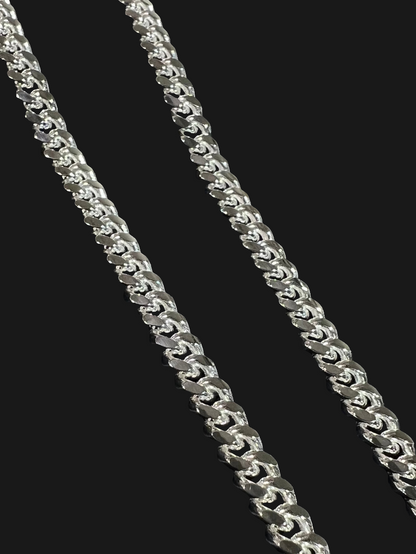 7mm Miami Cuban Link Sterling Silver Chain