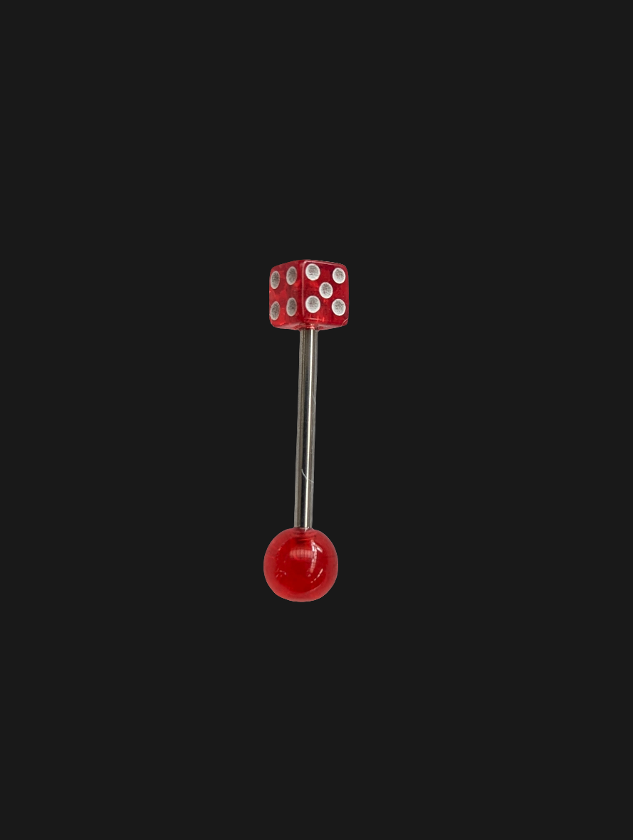 Dice 14g Tongue Ring