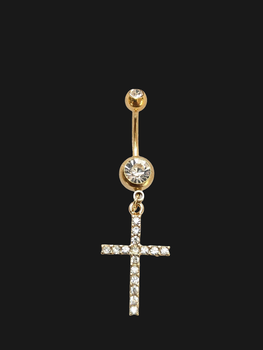 Cross Dangle Belly Ring