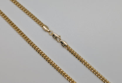 3.6mm 24" 14k Gold Plated Miami Cuban Chain