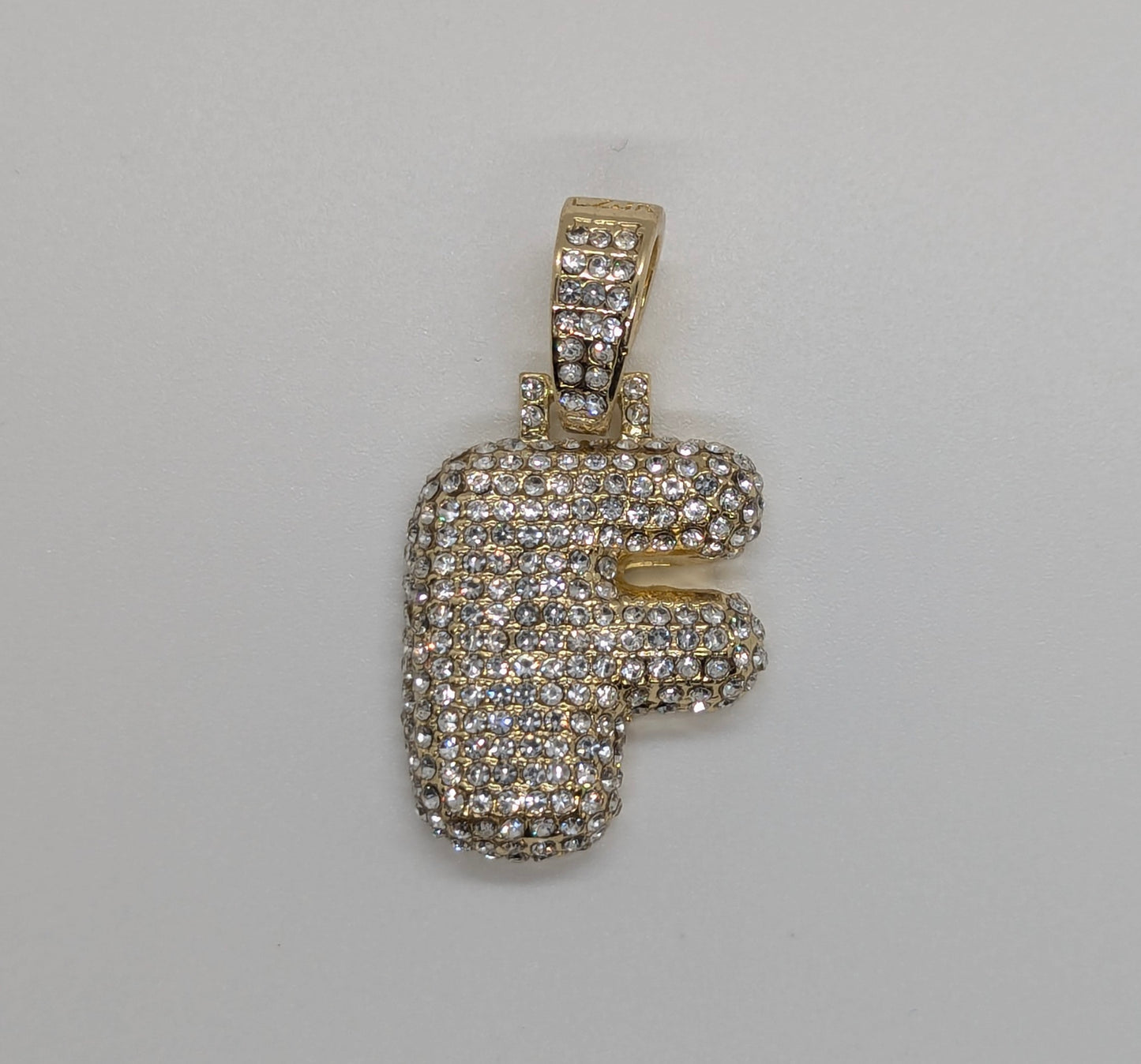 Initial Blinged Out Gold Plated Pendant