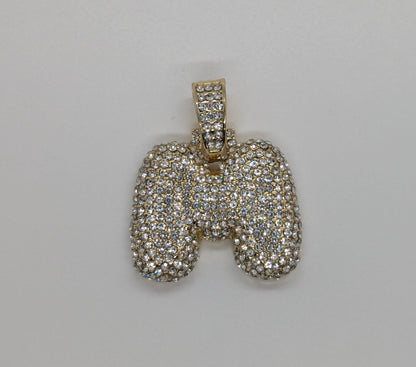 Initial Blinged Out Gold Plated Pendant