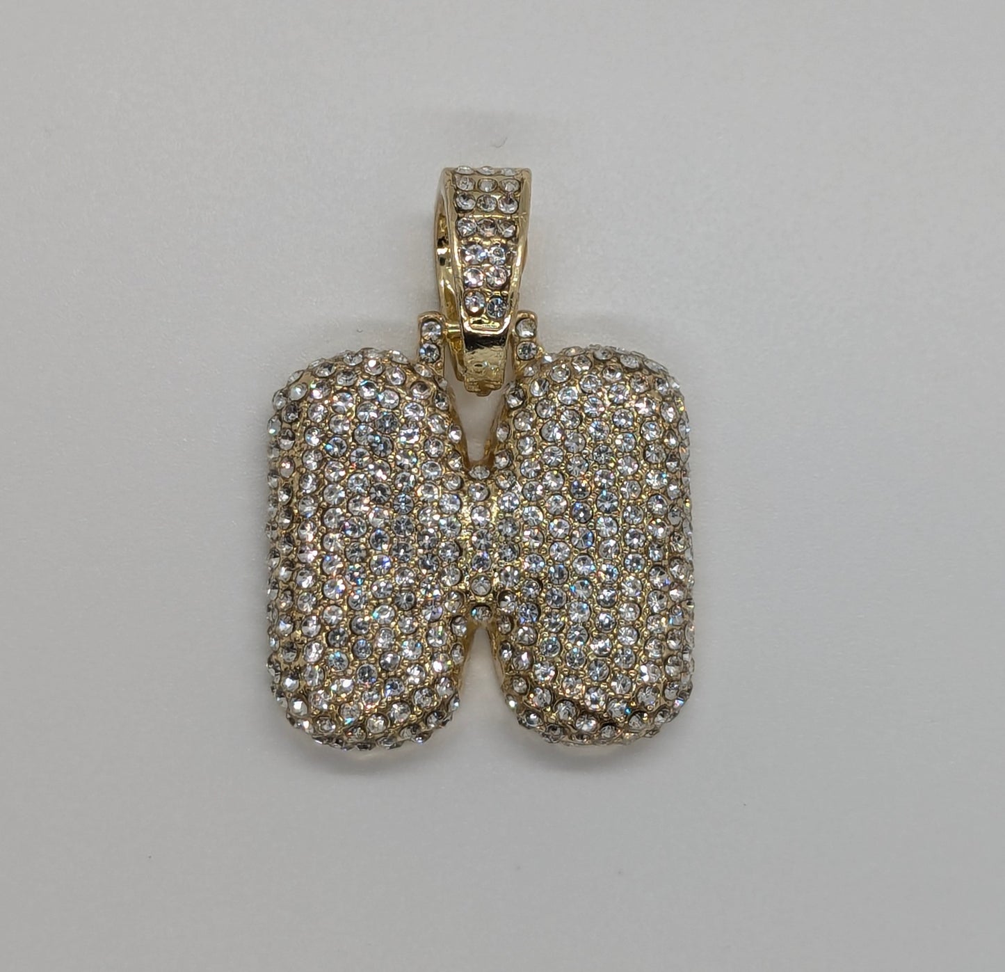 Initial Blinged Out Gold Plated Pendant