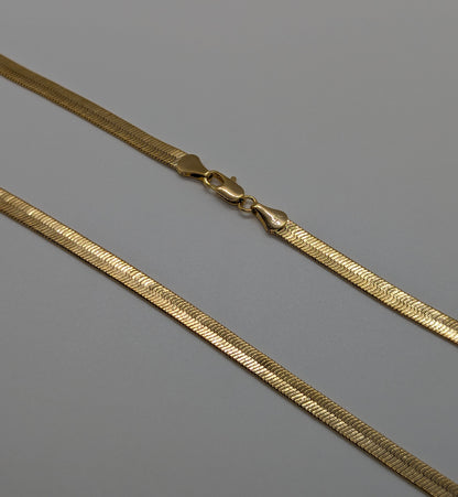 4.4mm 14k Gold Plated Herringbone Chain