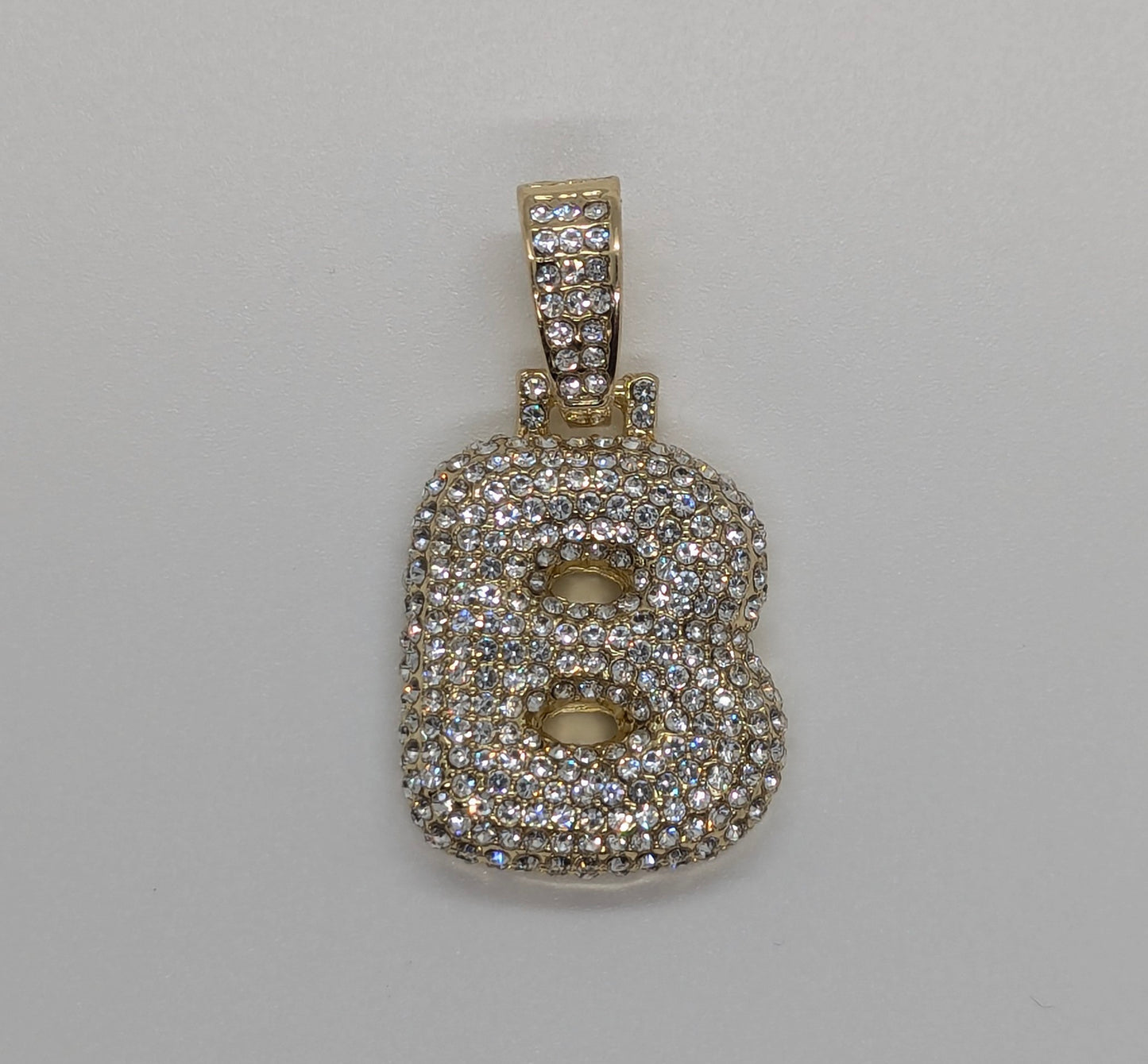 Initial Blinged Out Gold Plated Pendant