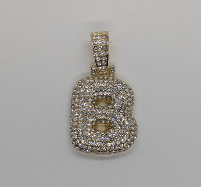 Initial Blinged Out Gold Plated Pendant