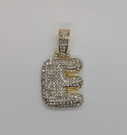 Initial Blinged Out Gold Plated Pendant