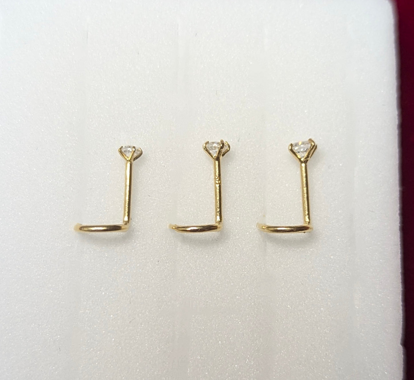 14kt Solid Gold Corkscrew Nose Ring in 20Gauge