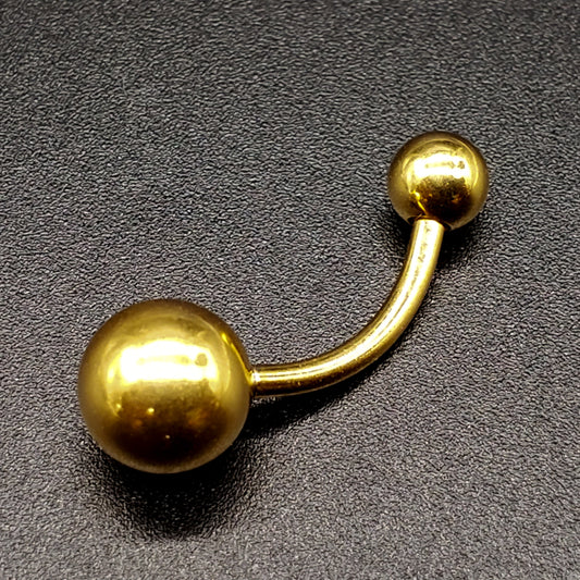 Surgical Steel Belly Ring - Gold Ball - 14g (1.6mm)